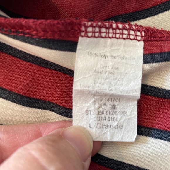 BUY 2 ITEMS GET 1 FREE - 143 Story by Line Up Striped Blouse Sz L - Picture 5 of 5